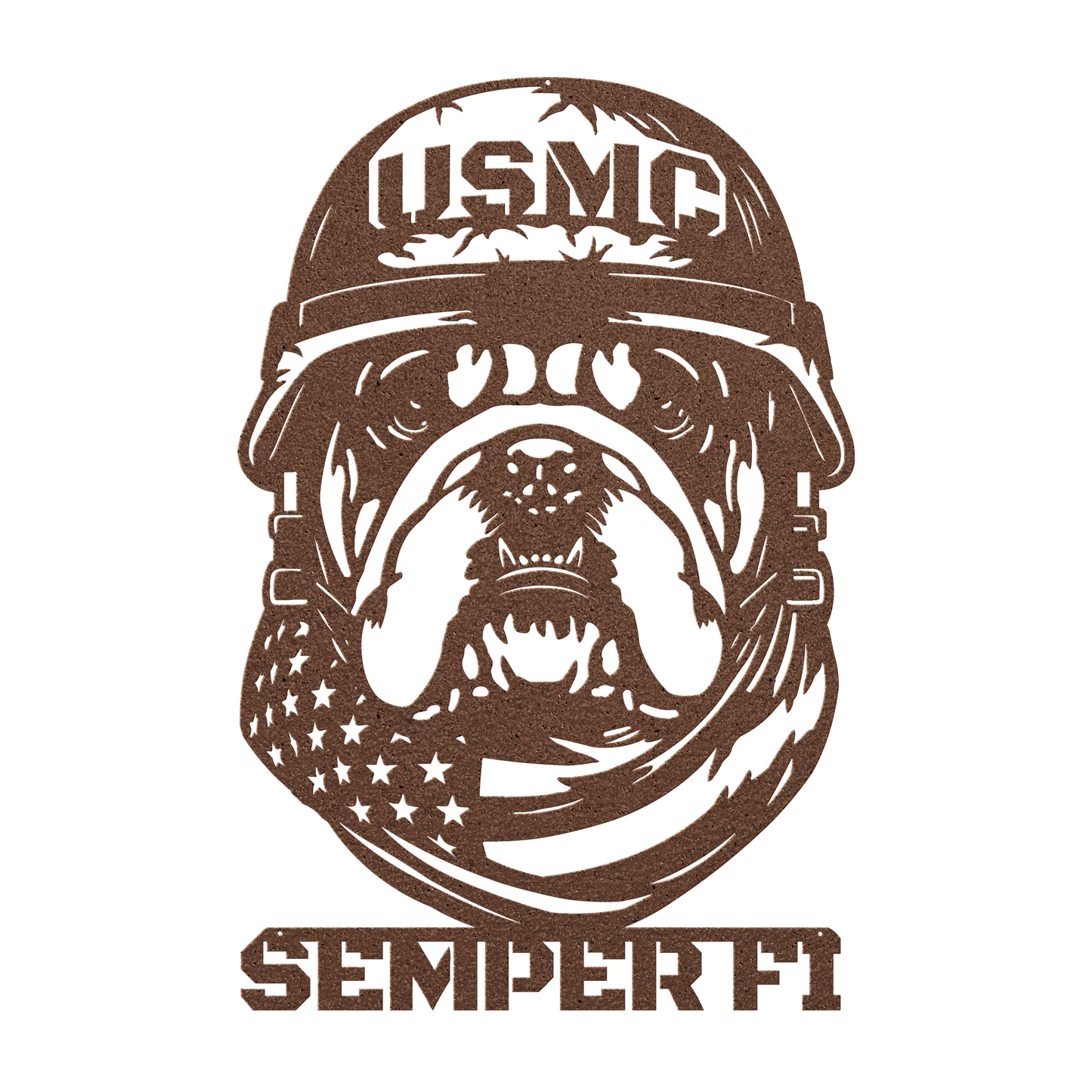 USMC Bulldog Metal Wall Art | Semper Fi Marine Corps Patriotic Decor - MAIKERU STUDIO
