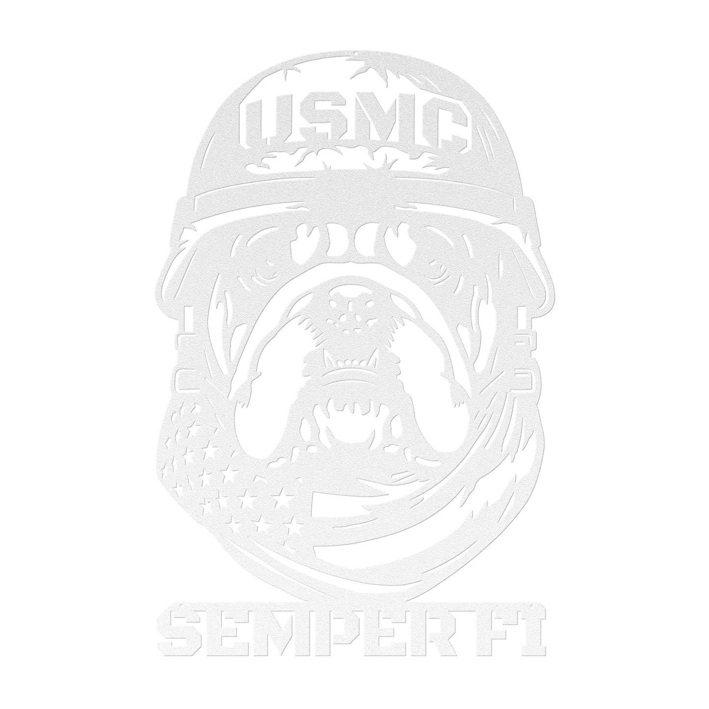 USMC Bulldog Metal Wall Art | Semper Fi Marine Corps Patriotic Decor - MAIKERU STUDIO