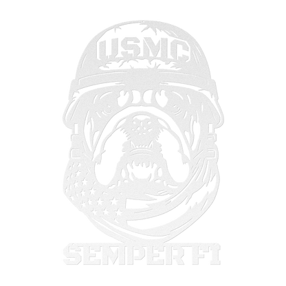 USMC Bulldog Metal Wall Art | Semper Fi Marine Corps Patriotic Decor - MAIKERU STUDIO