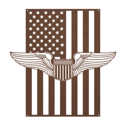 U.S. Air Force Pilot Wings | American Flag Tribute - MAIKERU STUDIO