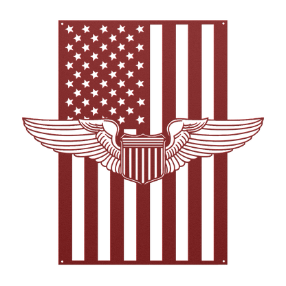 U.S. Air Force Pilot Wings | American Flag Tribute - MAIKERU STUDIO