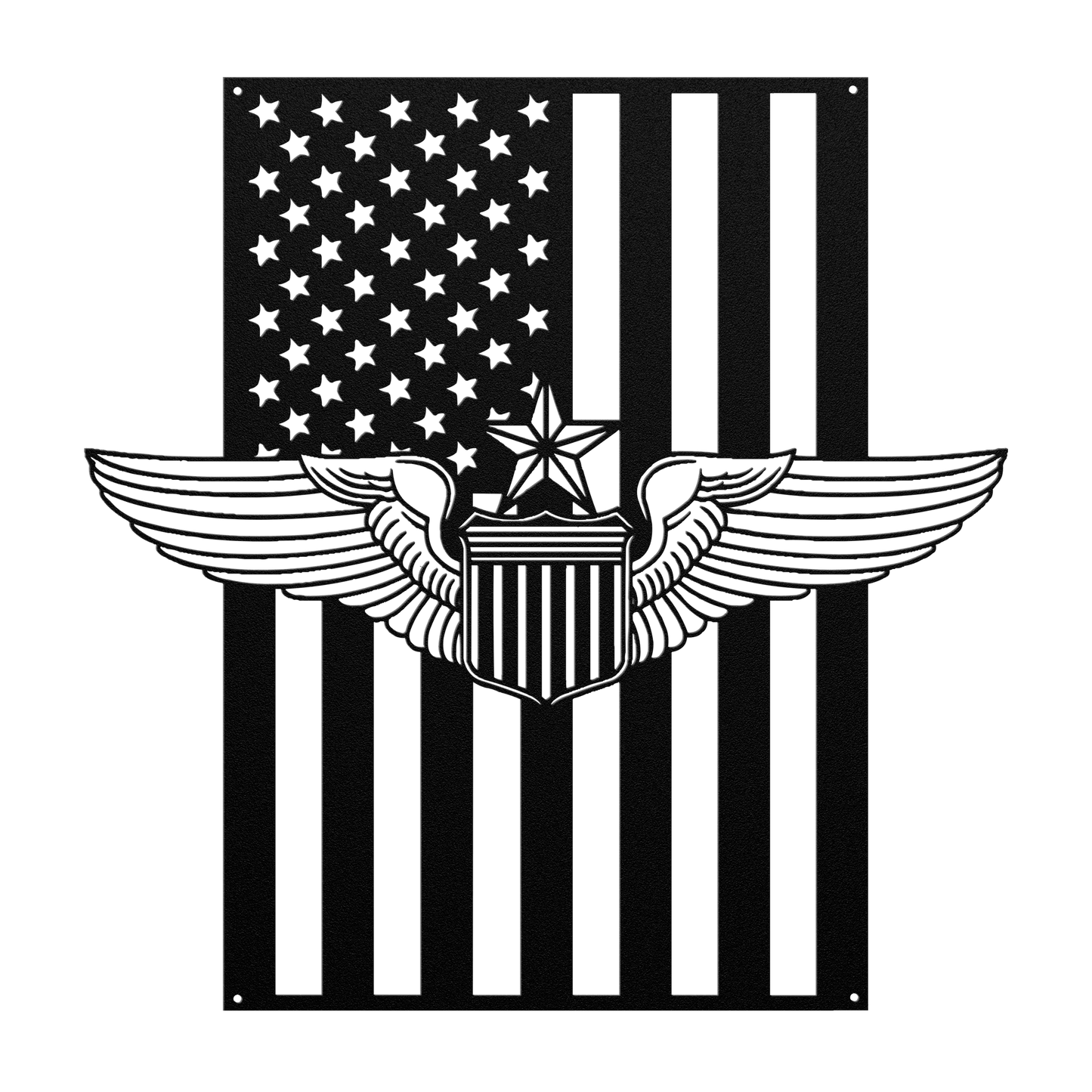 U.S. Air Force Senior Pilot Wings | American Flag Tribute - MAIKERU STUDIO