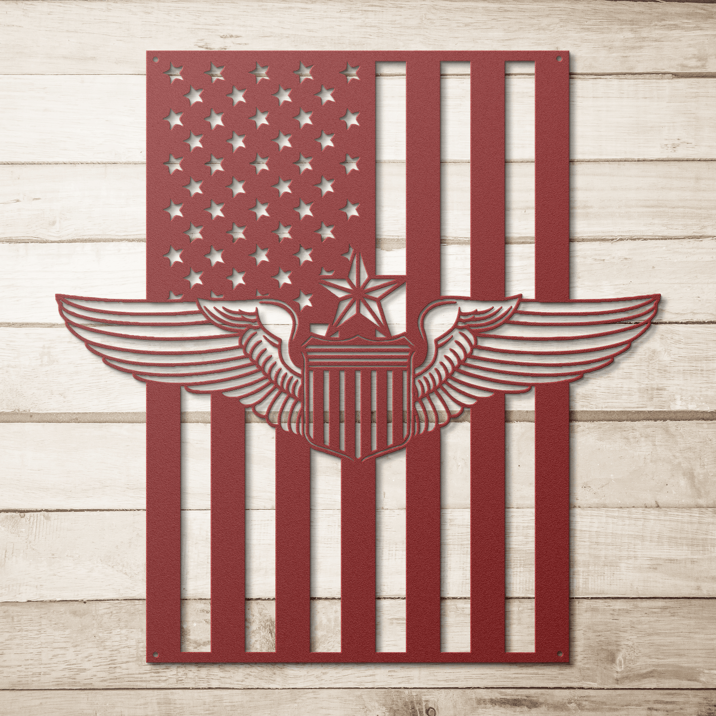 U.S. Air Force Senior Pilot Wings | American Flag Tribute - MAIKERU STUDIO