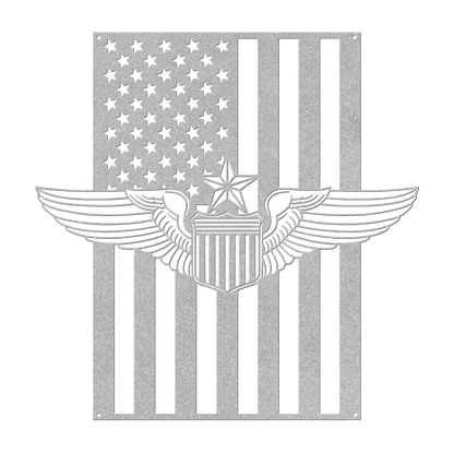 U.S. Air Force Senior Pilot Wings | American Flag Tribute - MAIKERU STUDIO