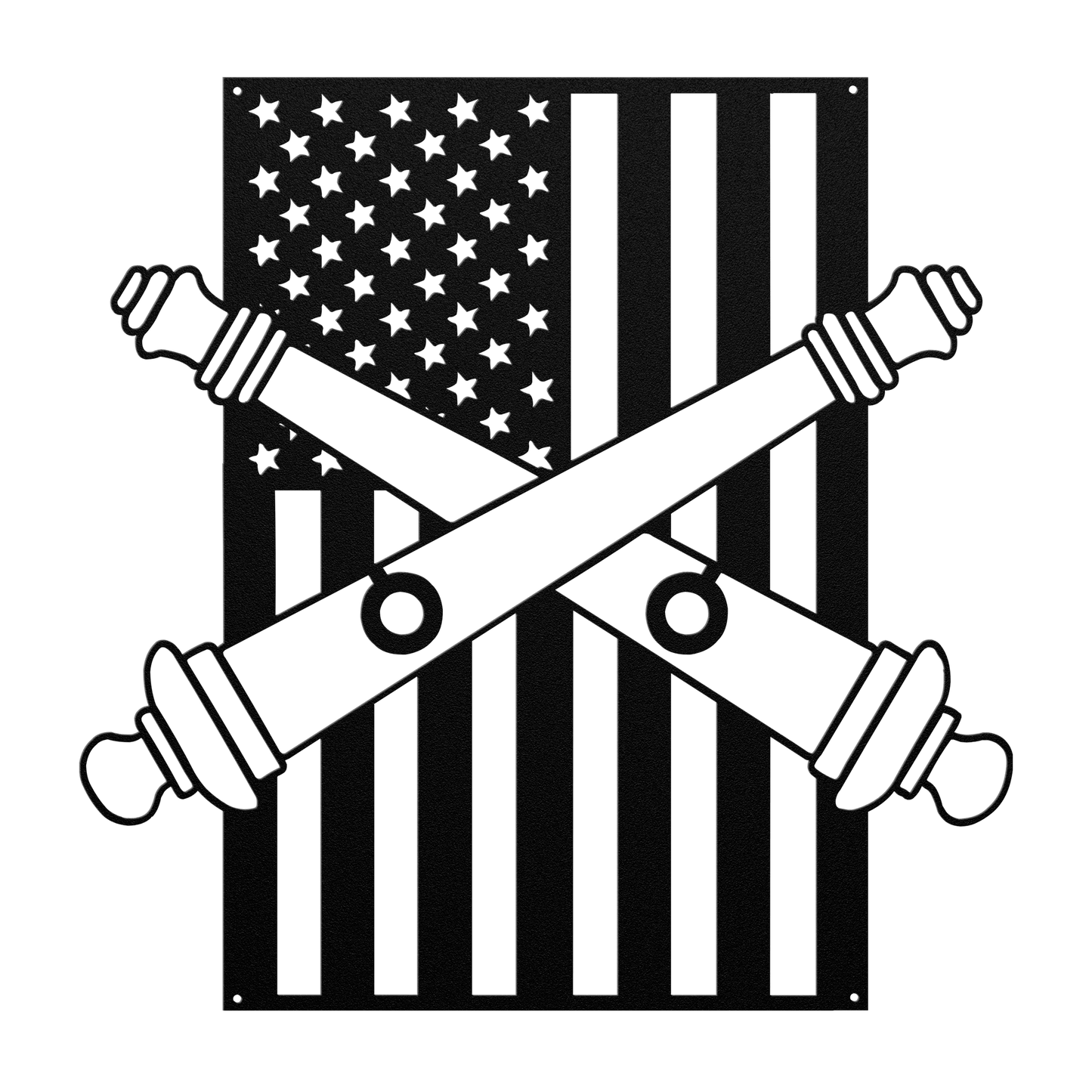 U.S. Army Artillery Crossed Cannons | American Flag Tribute - MAIKERU STUDIO