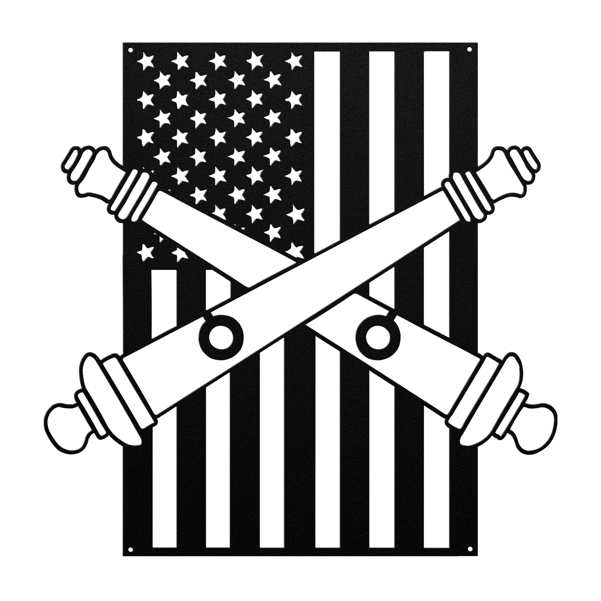 U.S. Army Artillery Crossed Cannons | American Flag Tribute - MAIKERU STUDIO