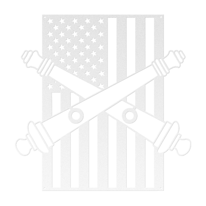 U.S. Army Artillery Crossed Cannons | American Flag Tribute - MAIKERU STUDIO