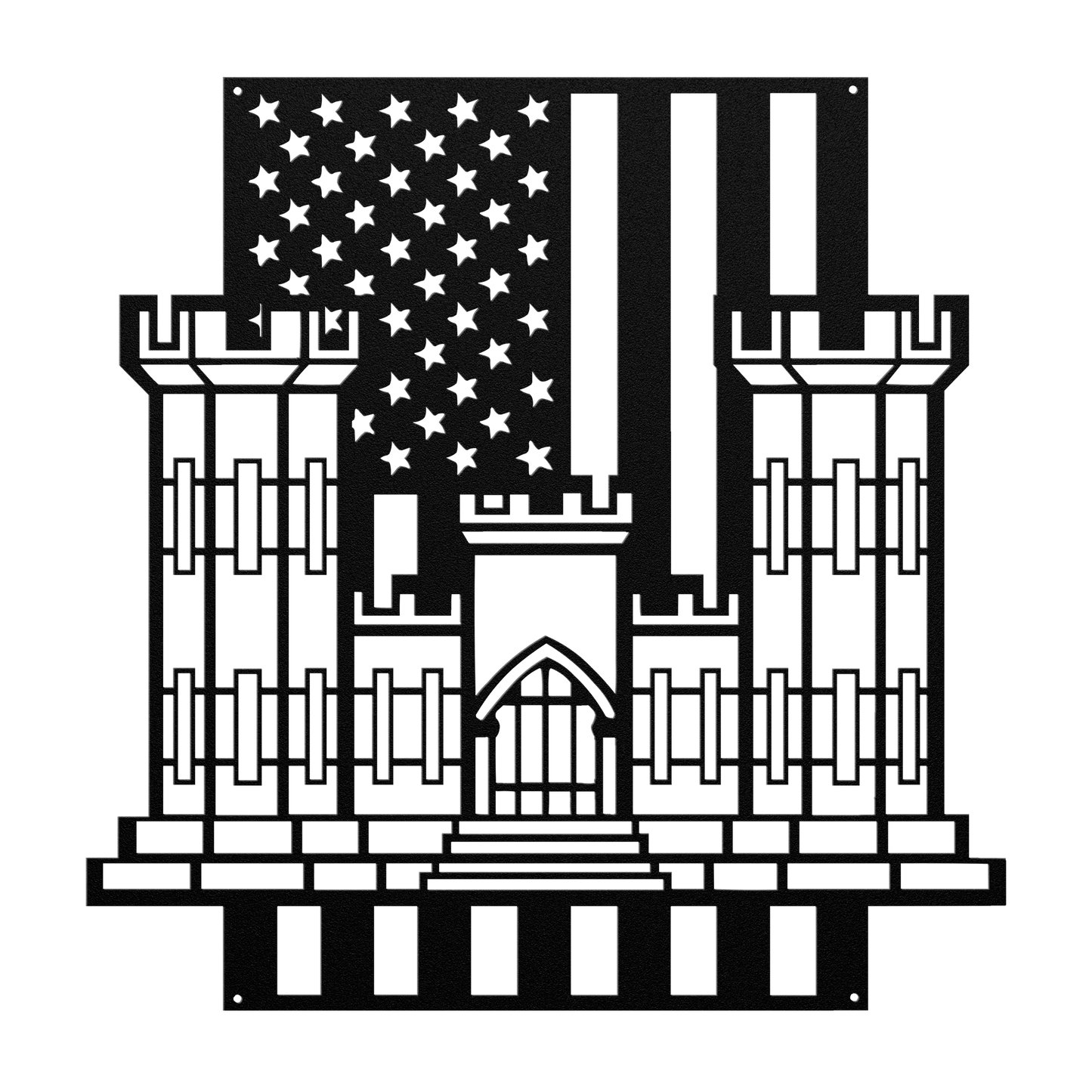 U.S. Army Corps of Engineers Corps Castle | American Flag Tribute - MAIKERU STUDIO
