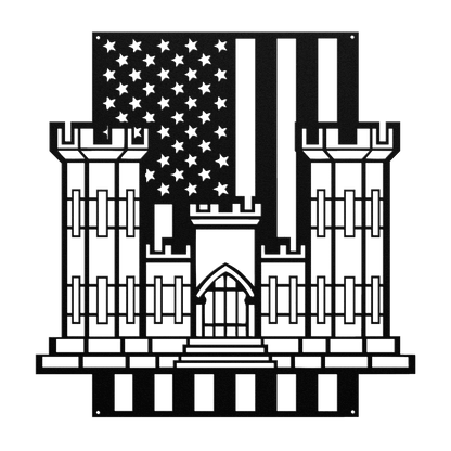 U.S. Army Corps of Engineers Corps Castle | American Flag Tribute - MAIKERU STUDIO