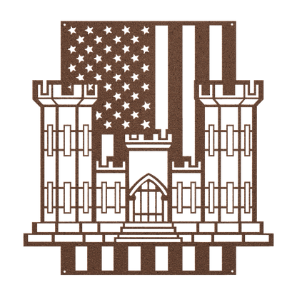 U.S. Army Corps of Engineers Corps Castle | American Flag Tribute - MAIKERU STUDIO
