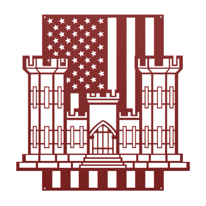 U.S. Army Corps of Engineers Corps Castle | American Flag Tribute - MAIKERU STUDIO