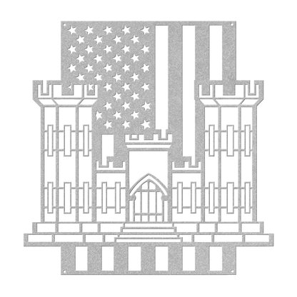 U.S. Army Corps of Engineers Corps Castle | American Flag Tribute - MAIKERU STUDIO