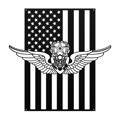 U.S. Army Master Aircrew Wings | American Flag Tribute - MAIKERU STUDIO
