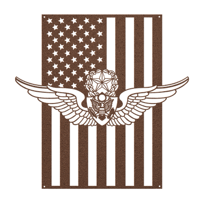 U.S. Army Master Aircrew Wings | American Flag Tribute - MAIKERU STUDIO