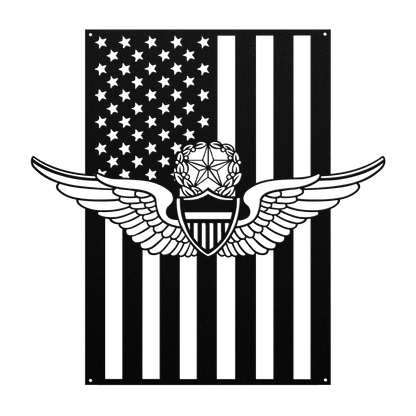 U.S. Army Master Aviation Wings | American Flag Tribute - MAIKERU STUDIO