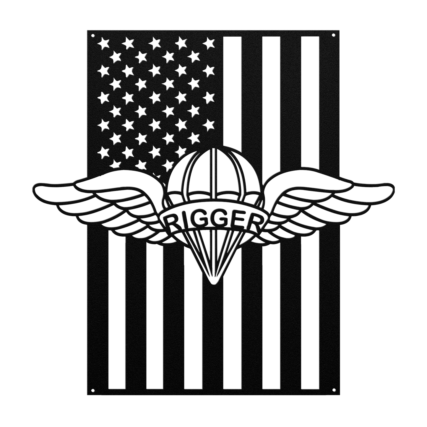 U.S. Army Parachute Rigger Wings | American Flag Tribute - MAIKERU STUDIO