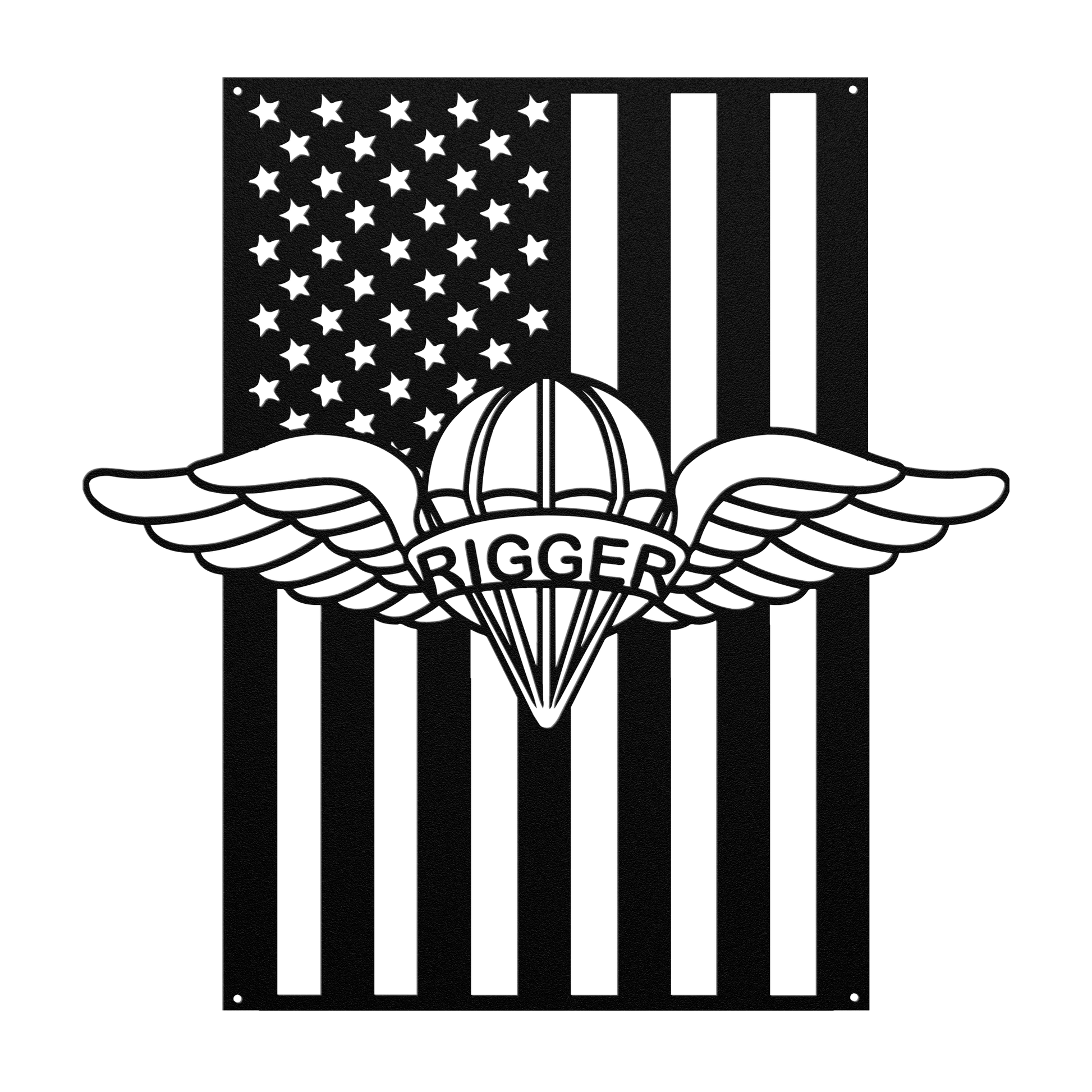 U.S. Army Parachute Rigger Wings | American Flag Tribute - MAIKERU STUDIO