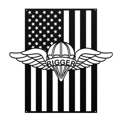 U.S. Army Parachute Rigger Wings | American Flag Tribute - MAIKERU STUDIO