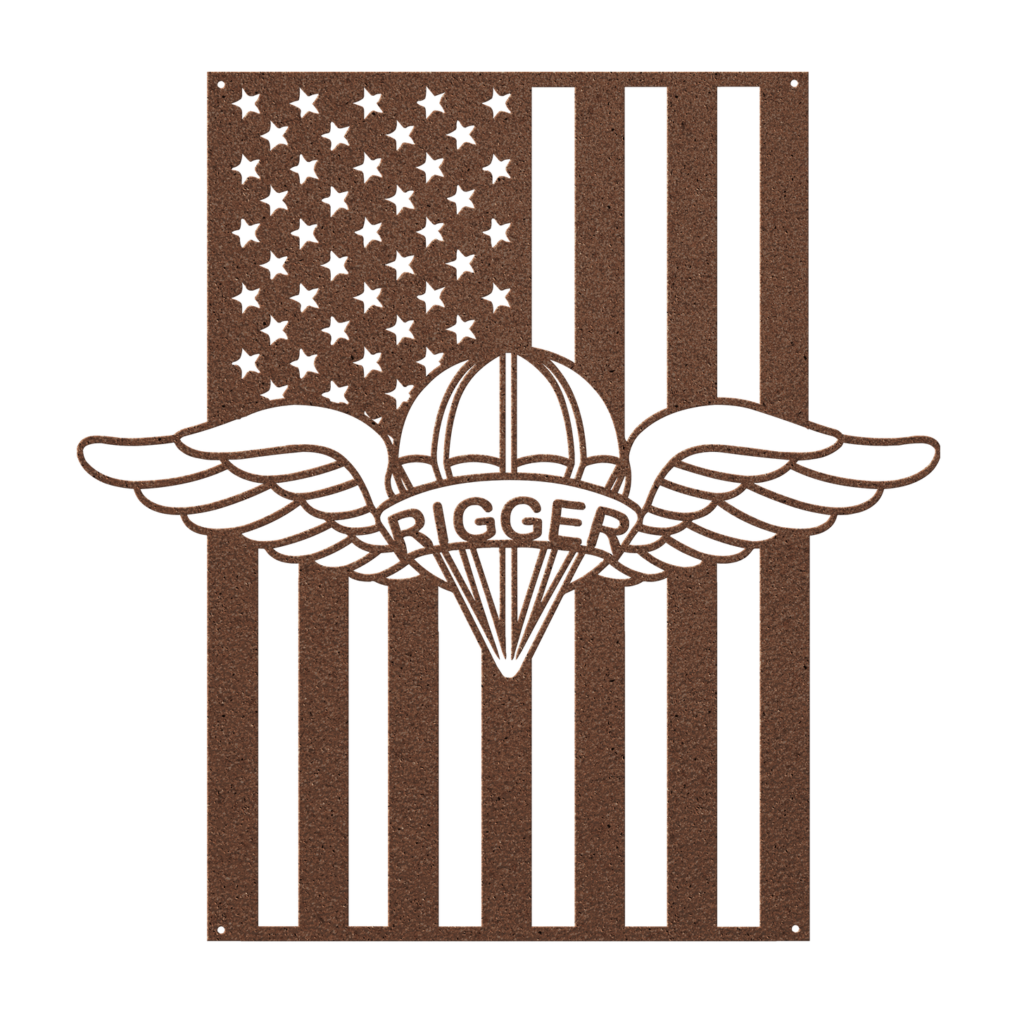 U.S. Army Parachute Rigger Wings | American Flag Tribute - MAIKERU STUDIO