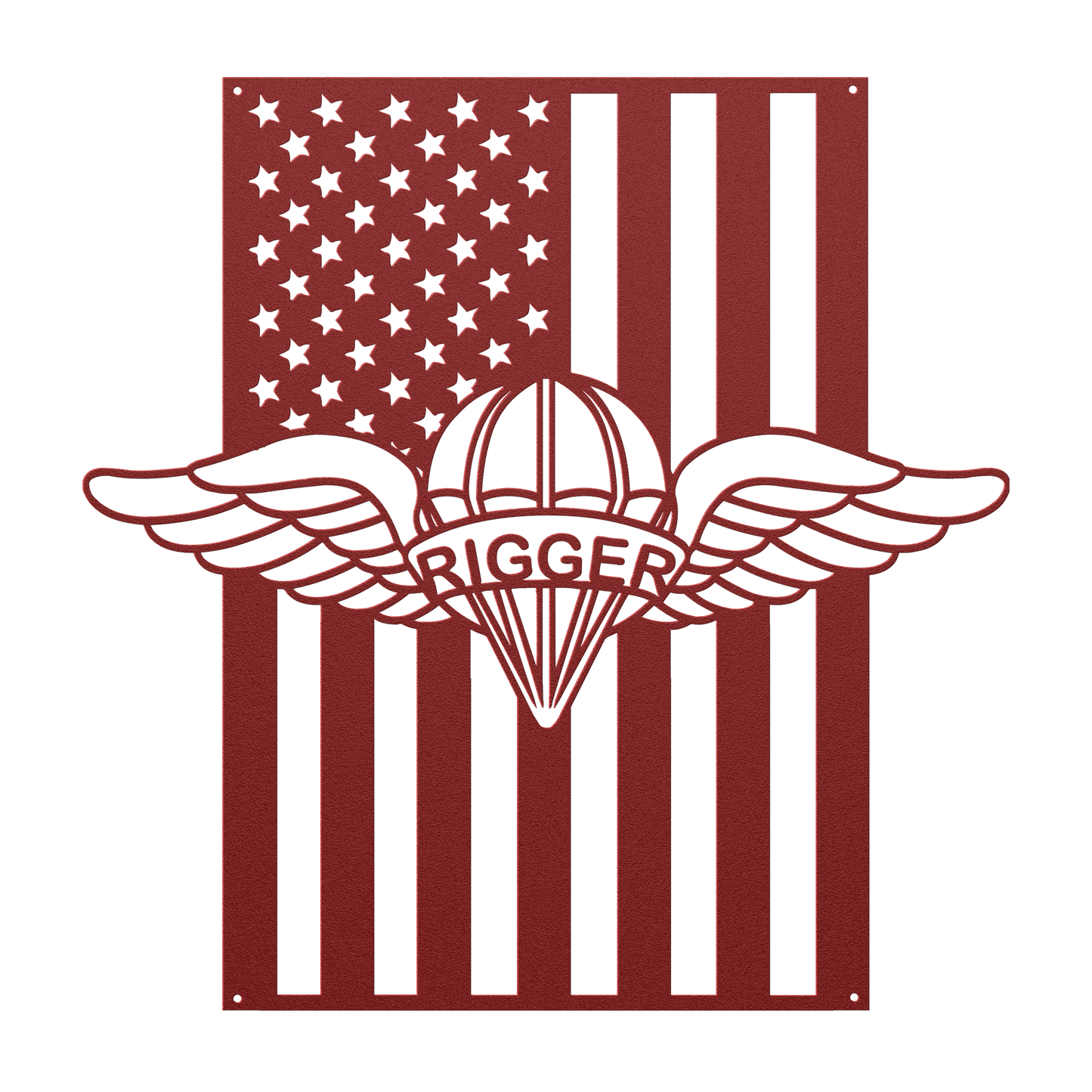 U.S. Army Parachute Rigger Wings | American Flag Tribute - MAIKERU STUDIO