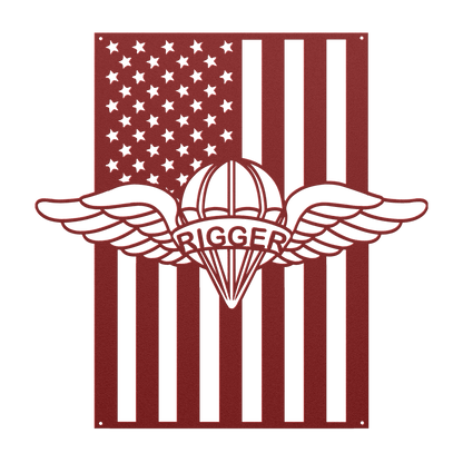 U.S. Army Parachute Rigger Wings | American Flag Tribute - MAIKERU STUDIO
