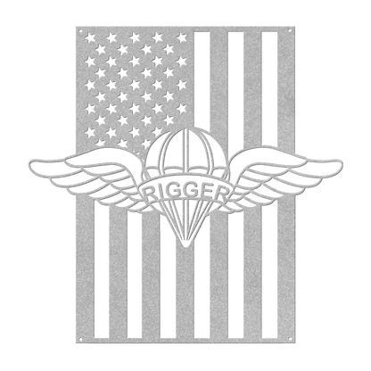 U.S. Army Parachute Rigger Wings | American Flag Tribute - MAIKERU STUDIO