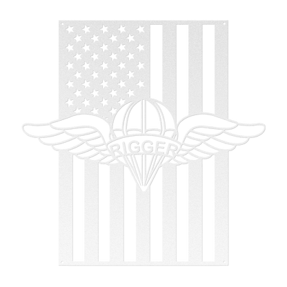 U.S. Army Parachute Rigger Wings | American Flag Tribute - MAIKERU STUDIO