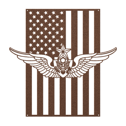 U.S. Army Senior Aircrew Wings | American Flag Tribute - MAIKERU STUDIO