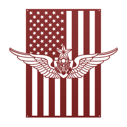 U.S. Army Senior Aircrew Wings | American Flag Tribute - MAIKERU STUDIO