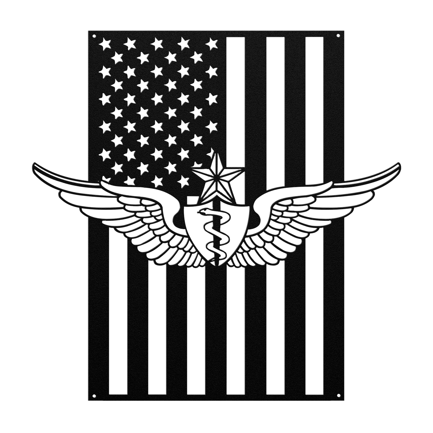 U.S. Army Senior Flight Surgeon Wings | American Flag Tribute - MAIKERU STUDIO
