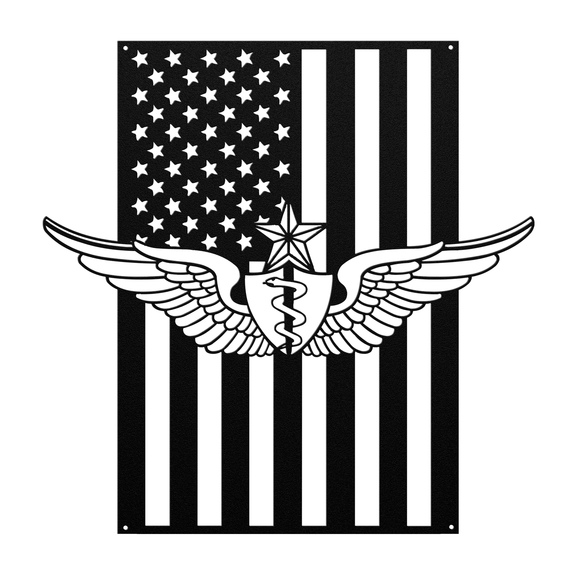 U.S. Army Senior Flight Surgeon Wings | American Flag Tribute - MAIKERU STUDIO
