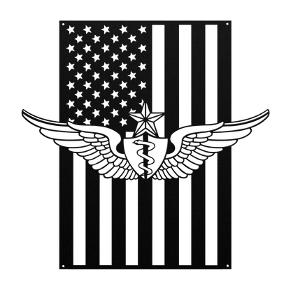 U.S. Army Senior Flight Surgeon Wings | American Flag Tribute - MAIKERU STUDIO