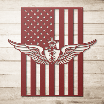 U.S. Army Senior Flight Surgeon Wings | American Flag Tribute - MAIKERU STUDIO
