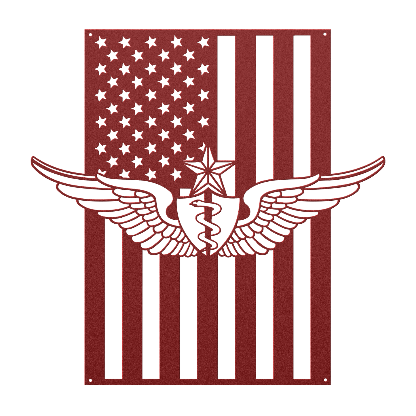 U.S. Army Senior Flight Surgeon Wings | American Flag Tribute - MAIKERU STUDIO