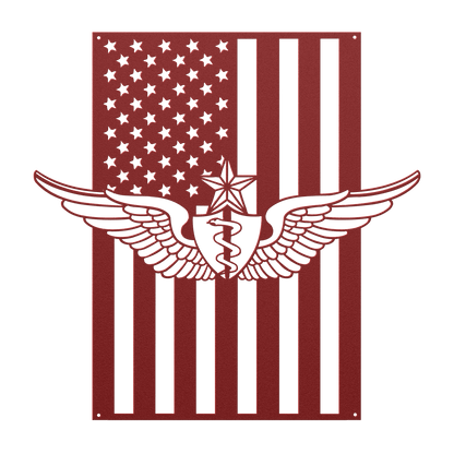 U.S. Army Senior Flight Surgeon Wings | American Flag Tribute - MAIKERU STUDIO