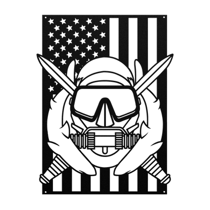 U.S. Army Special Operations Diver Badge | American Flag Tribute - MAIKERU STUDIO