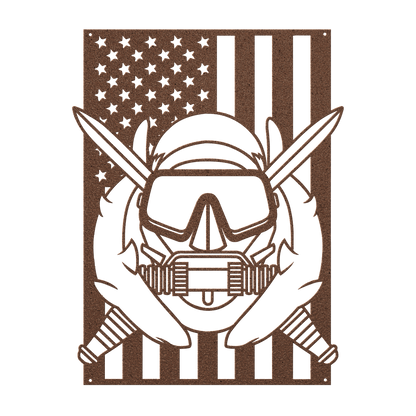 U.S. Army Special Operations Diver Badge | American Flag Tribute - MAIKERU STUDIO
