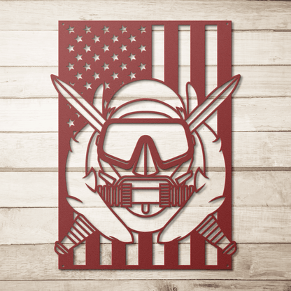 U.S. Army Special Operations Diver Badge | American Flag Tribute - MAIKERU STUDIO