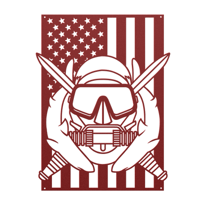 U.S. Army Special Operations Diver Badge | American Flag Tribute - MAIKERU STUDIO