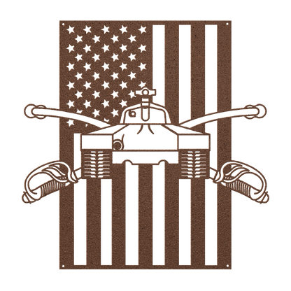 U.S. Army Armor Insignia | American Flag Tribute - MAIKERU STUDIO