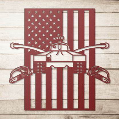 U.S. Army Armor Insignia | American Flag Tribute - MAIKERU STUDIO