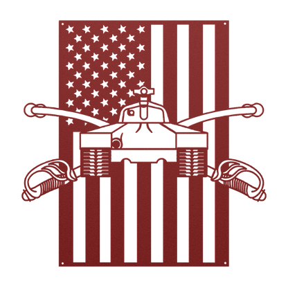 U.S. Army Armor Insignia | American Flag Tribute - MAIKERU STUDIO