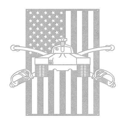 U.S. Army Armor Insignia | American Flag Tribute - MAIKERU STUDIO
