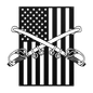 U.S. Cavalry Crossed Sabres | American Flag Tribute - MAIKERU STUDIO