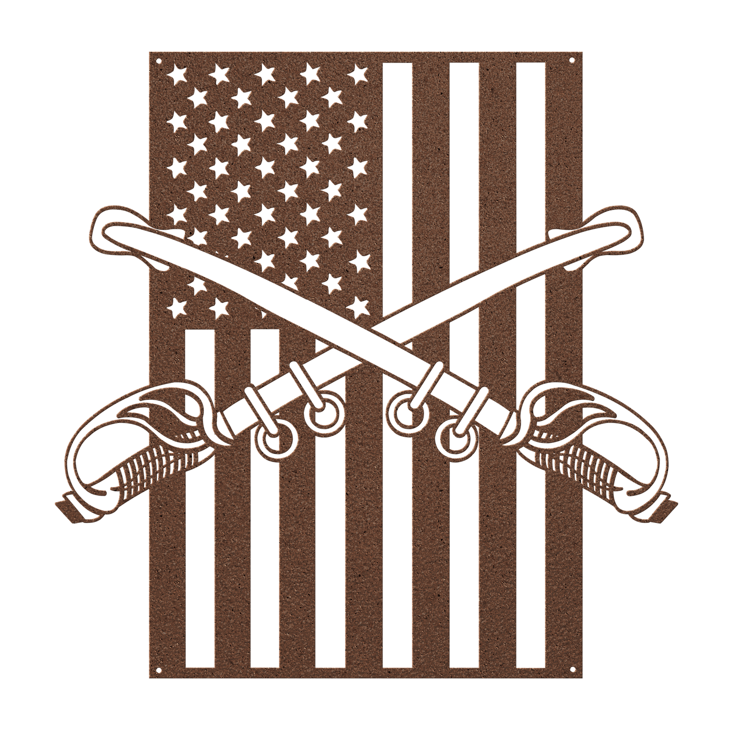 U.S. Cavalry Crossed Sabres | American Flag Tribute - MAIKERU STUDIO