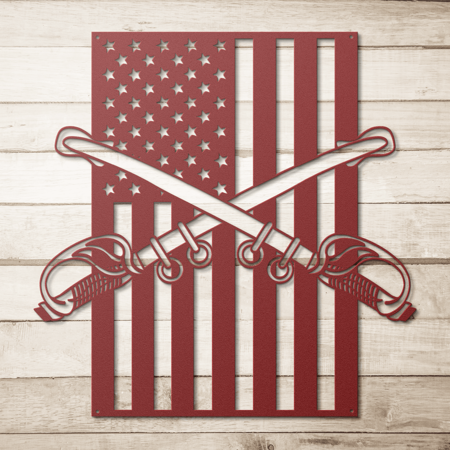 U.S. Cavalry Crossed Sabres | American Flag Tribute - MAIKERU STUDIO