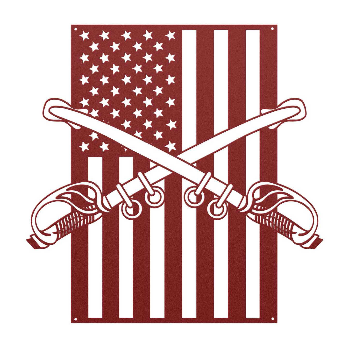 U.S. Cavalry Crossed Sabres | American Flag Tribute - MAIKERU STUDIO