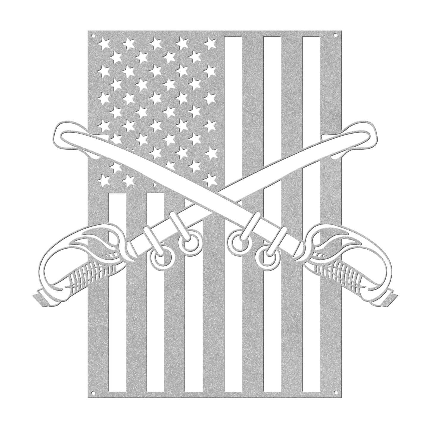 U.S. Cavalry Crossed Sabres | American Flag Tribute - MAIKERU STUDIO