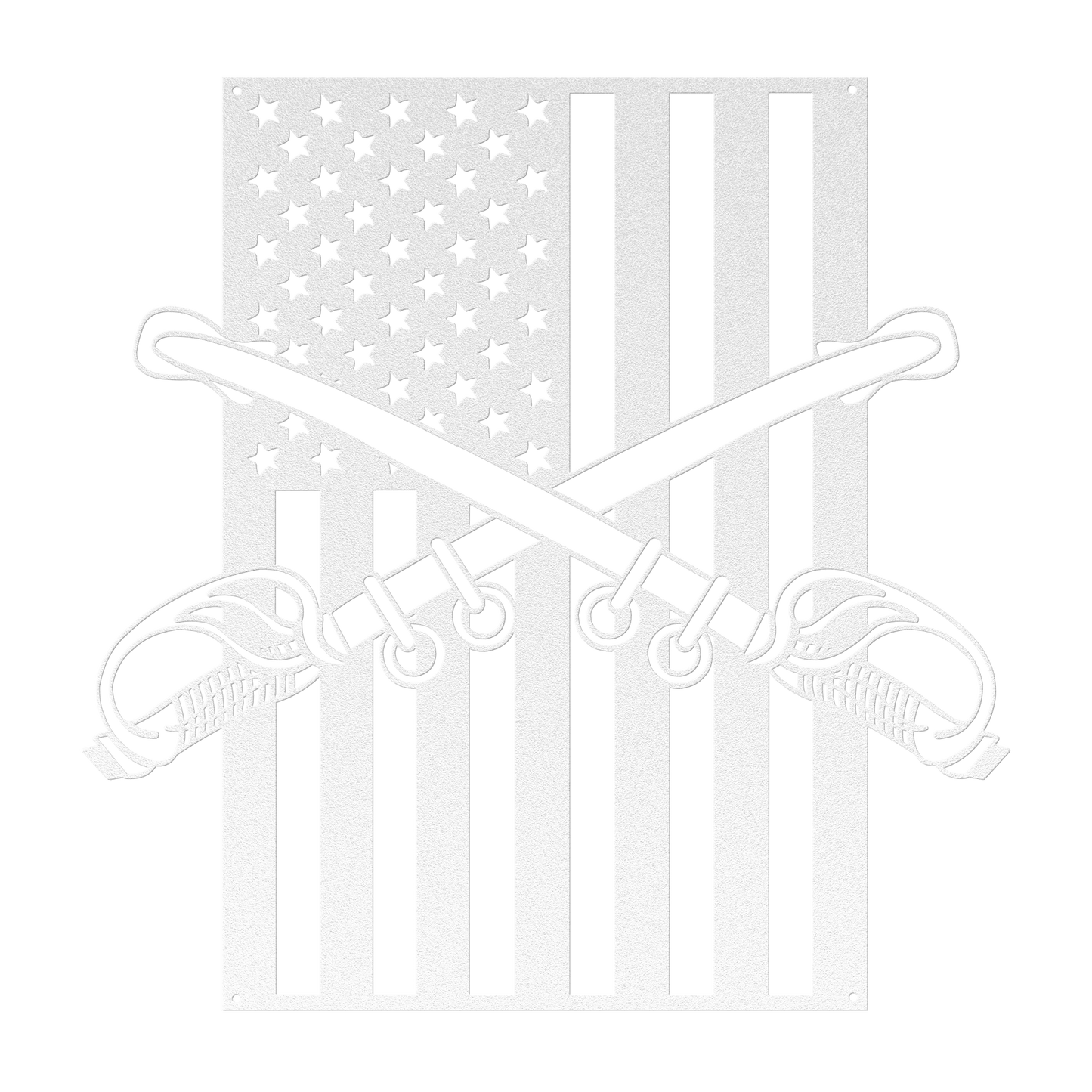 U.S. Cavalry Crossed Sabres | American Flag Tribute - MAIKERU STUDIO