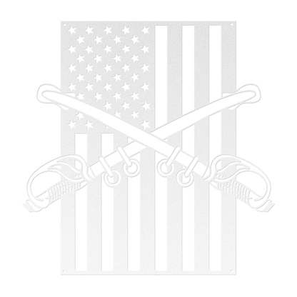 U.S. Cavalry Crossed Sabres | American Flag Tribute - MAIKERU STUDIO